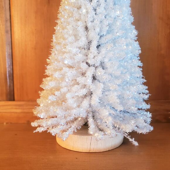 Cone Pine Trees Christmas Holiday Winter Decor Set of 2 White - Picture 2 of 3